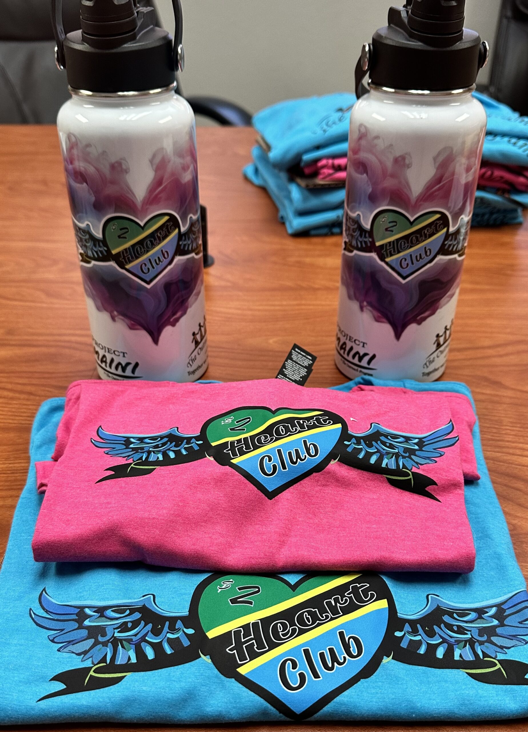 $2 Heart Club T-shirt and Water Bottle